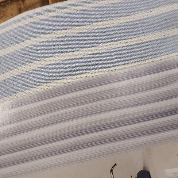 Mainstays White & Chambray Stripe Fabric Shower Curtain - Picture 7 of 7